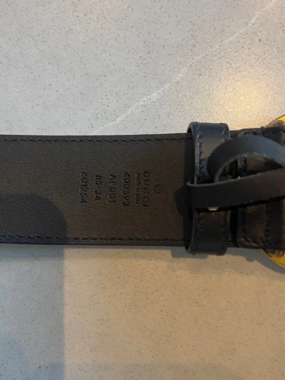 Gucci Black Leather Belt with Gold Double G Logo Buckle